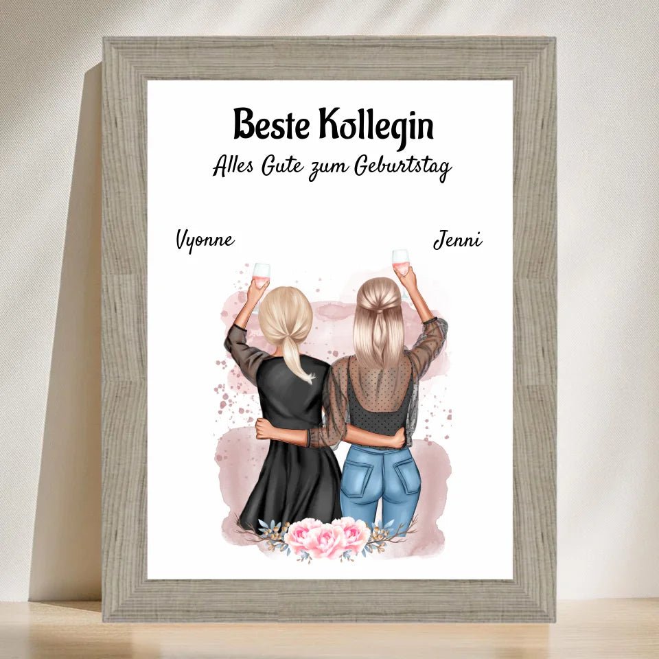 Beste Kollegin Geschenk Poster personlisiert - Cantty