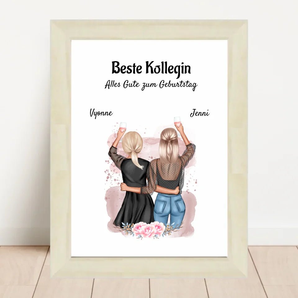 Beste Kollegin Geschenk Poster personlisiert - Cantty
