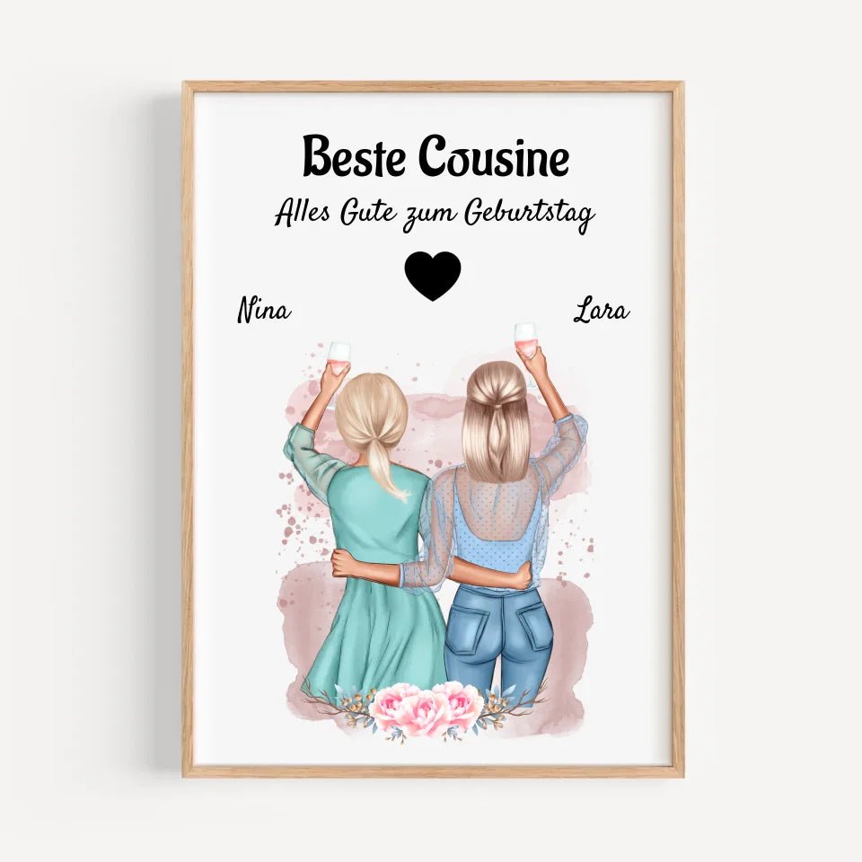 Cousine Geschenk Poster zum Geburtstag gestalten - Cantty