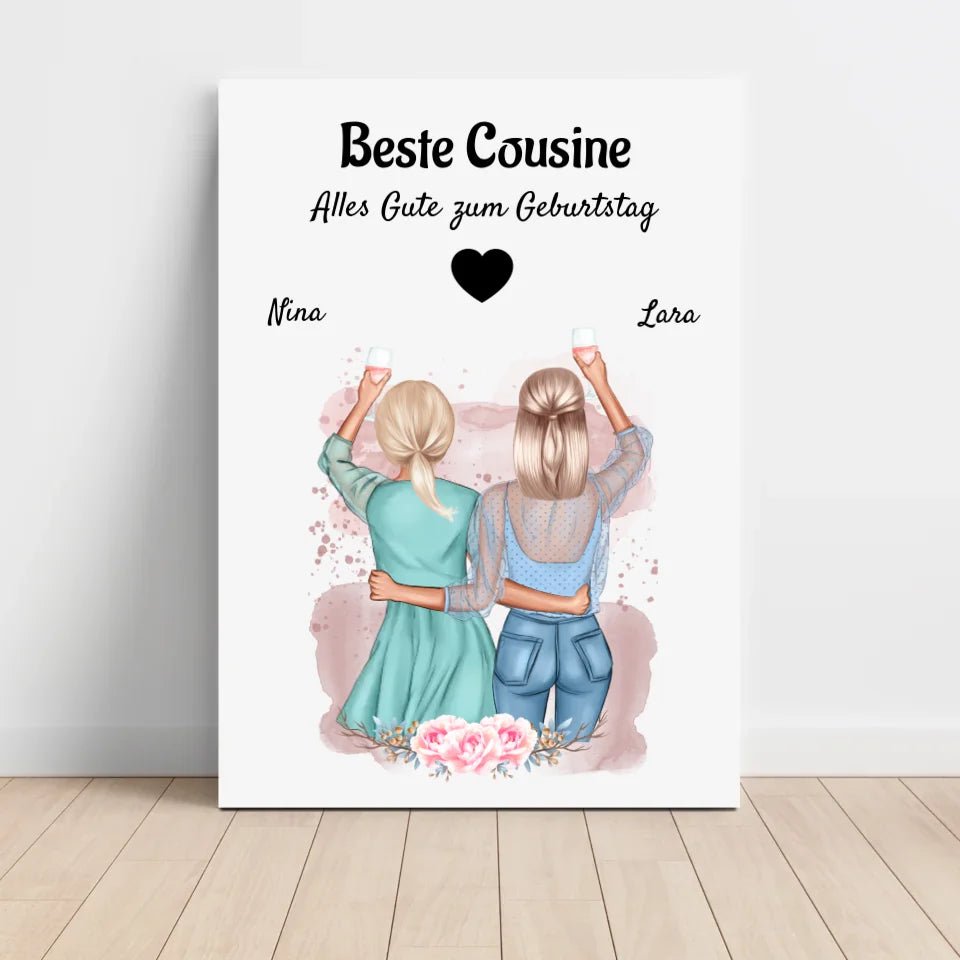 Cousine Geschenk Poster zum Geburtstag gestalten - Cantty