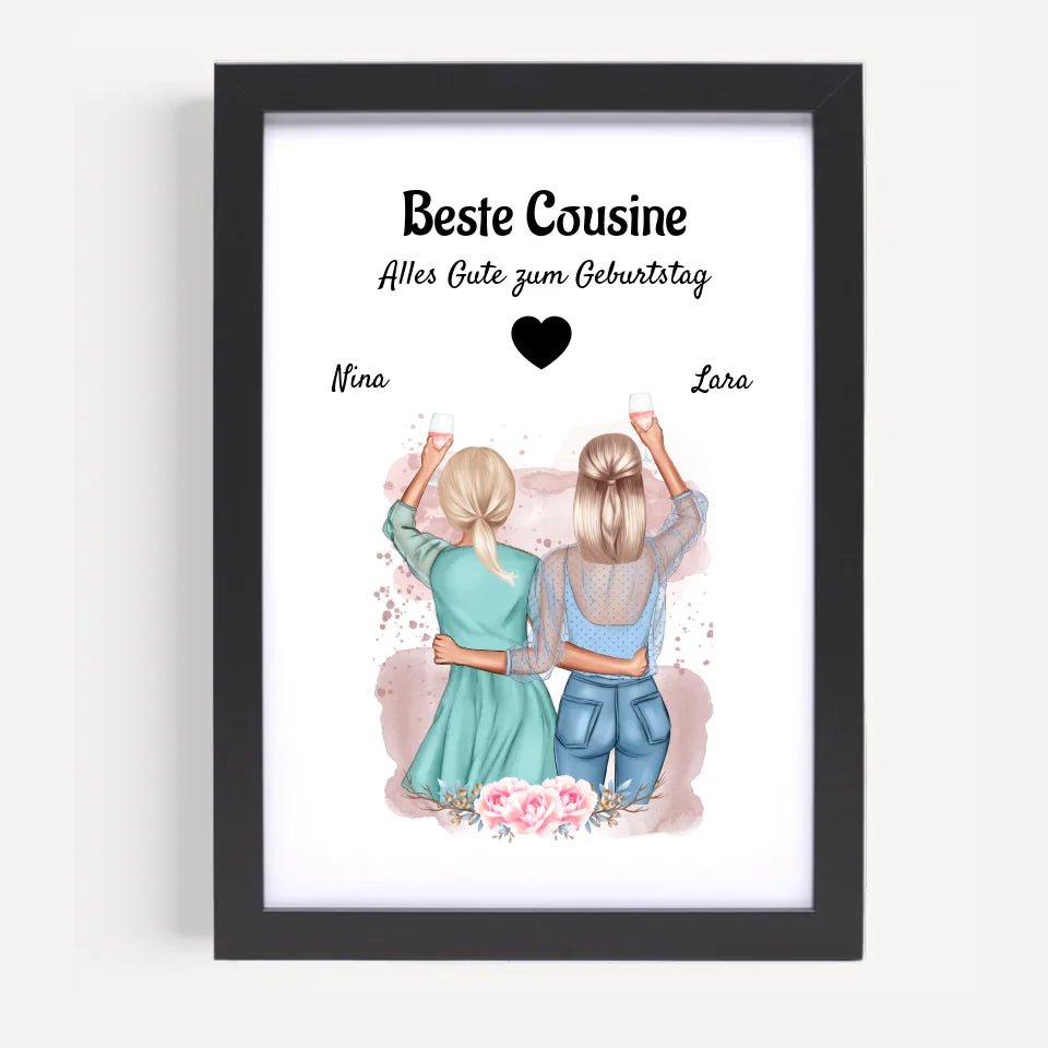 Cousine Geschenk Poster zum Geburtstag gestalten - Cantty