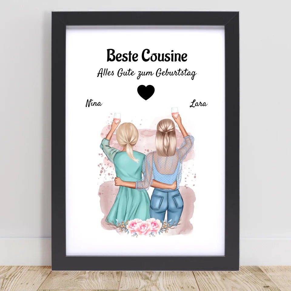 Cousine Geschenk Poster zum Geburtstag gestalten - Cantty