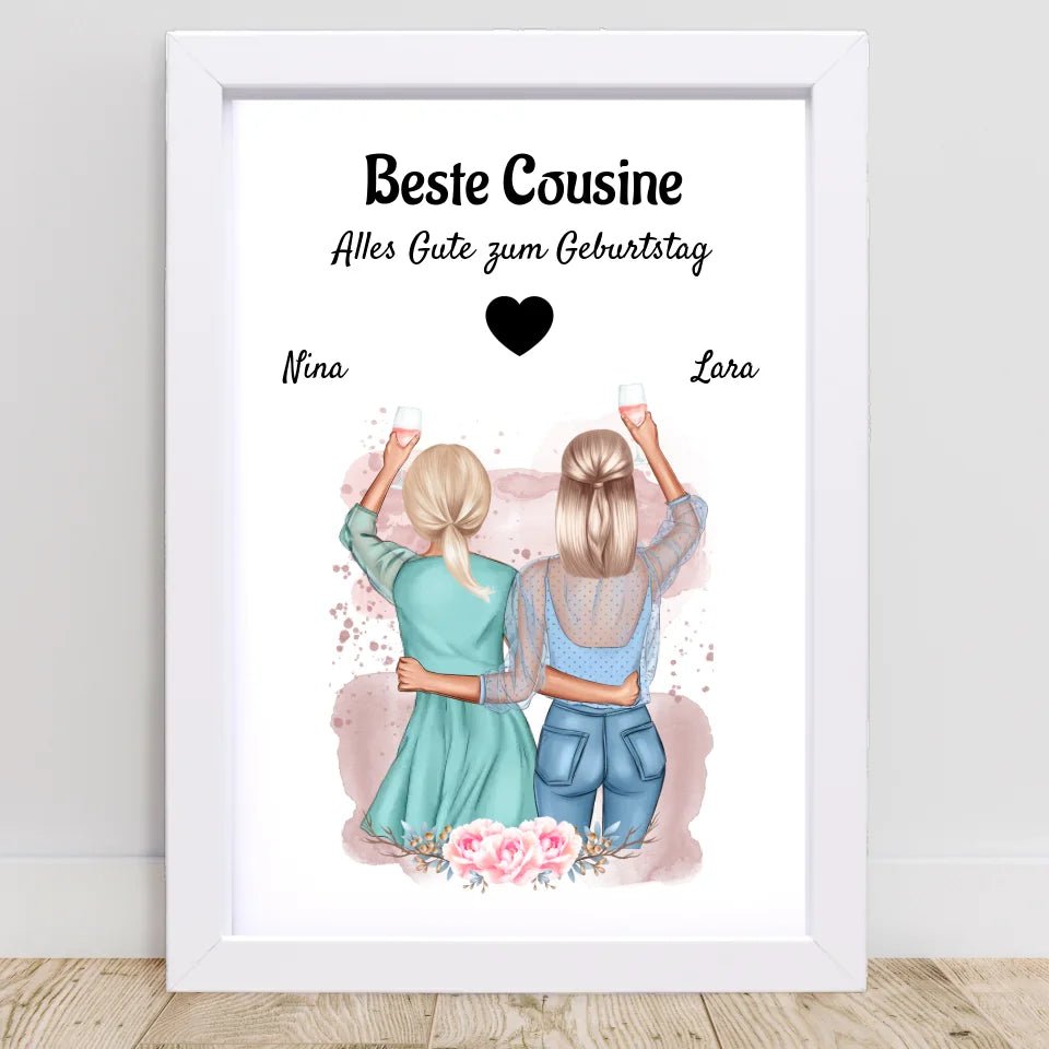 Cousine Geschenk Poster zum Geburtstag gestalten - Cantty