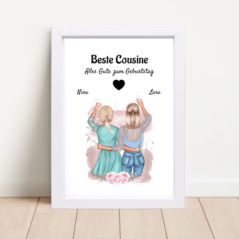 Cousine Geschenk Poster zum Geburtstag gestalten - Cantty