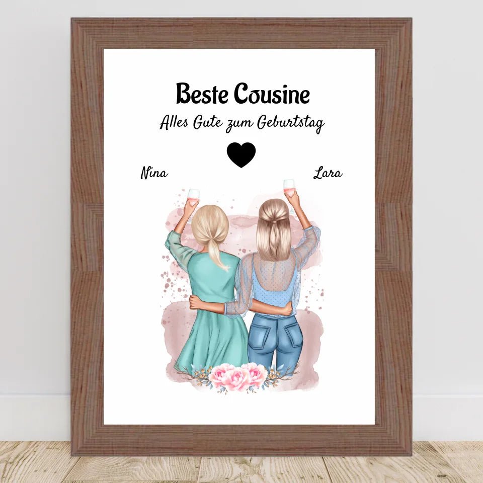 Cousine Geschenk Poster zum Geburtstag gestalten - Cantty