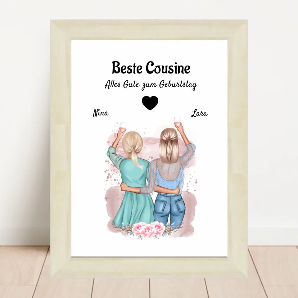 Cousine Geschenk Poster zum Geburtstag gestalten - Cantty