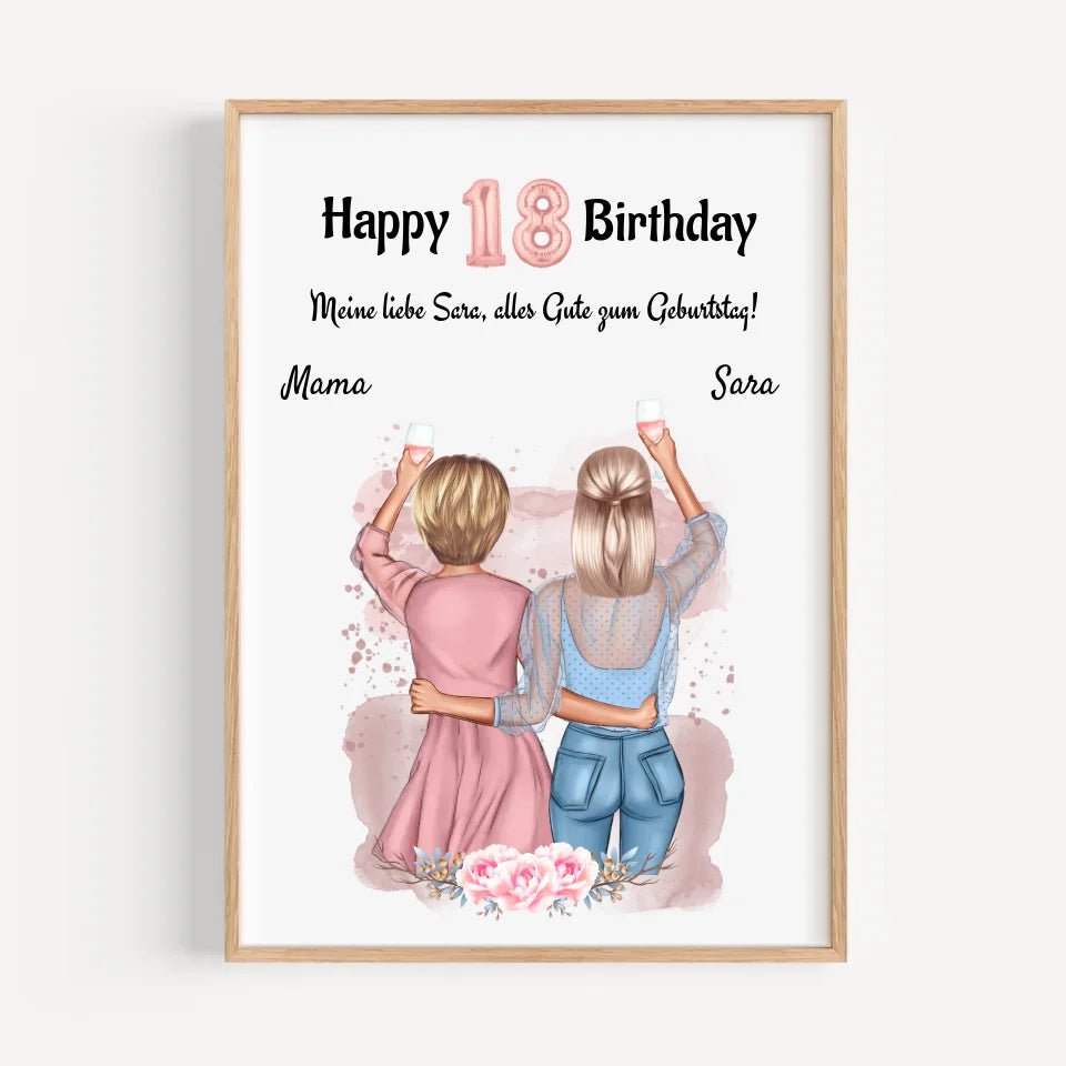 Tochter 18 Geburtstag Geschenk Poster personalisiert - Cantty