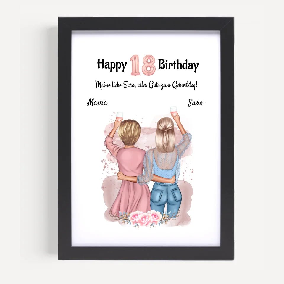 Tochter 18 Geburtstag Geschenk Poster personalisiert - Cantty