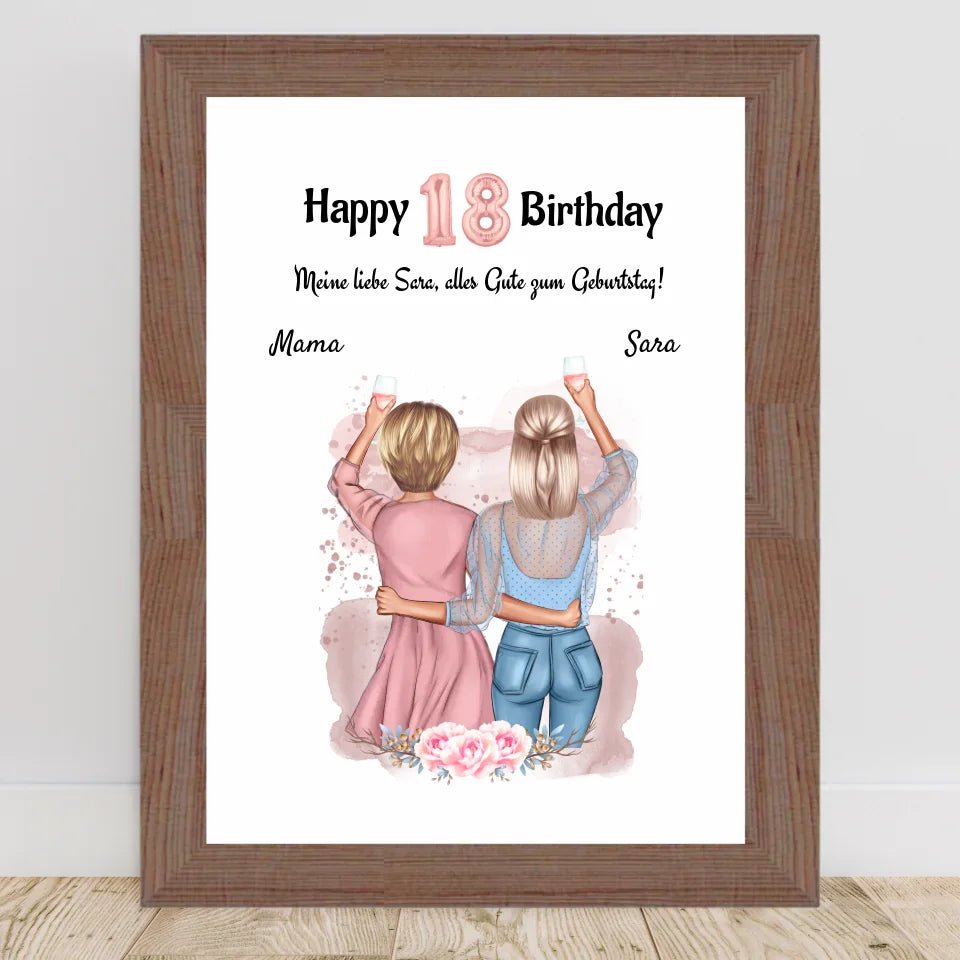 Tochter 18 Geburtstag Geschenk Poster personalisiert - Cantty