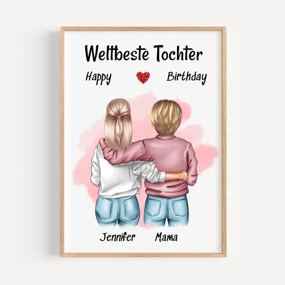 Geschenk Mutter an Tochter Bild personalisiert - Cantty