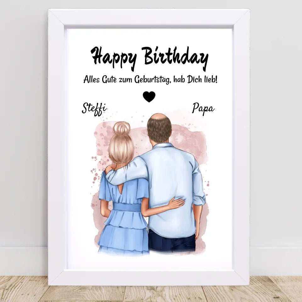 Geschenk Vater für Tochter Geburtstag Bild personalisiert - Cantty