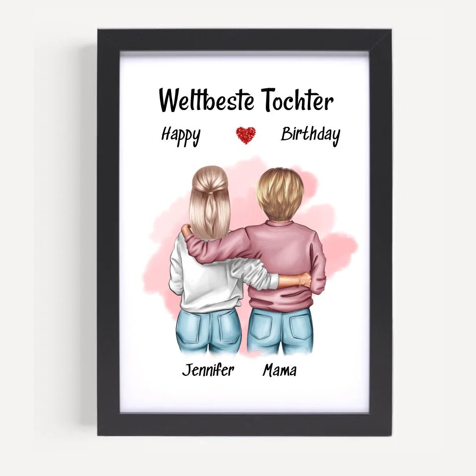 Geschenk Mutter an Tochter Bild personalisiert - Cantty