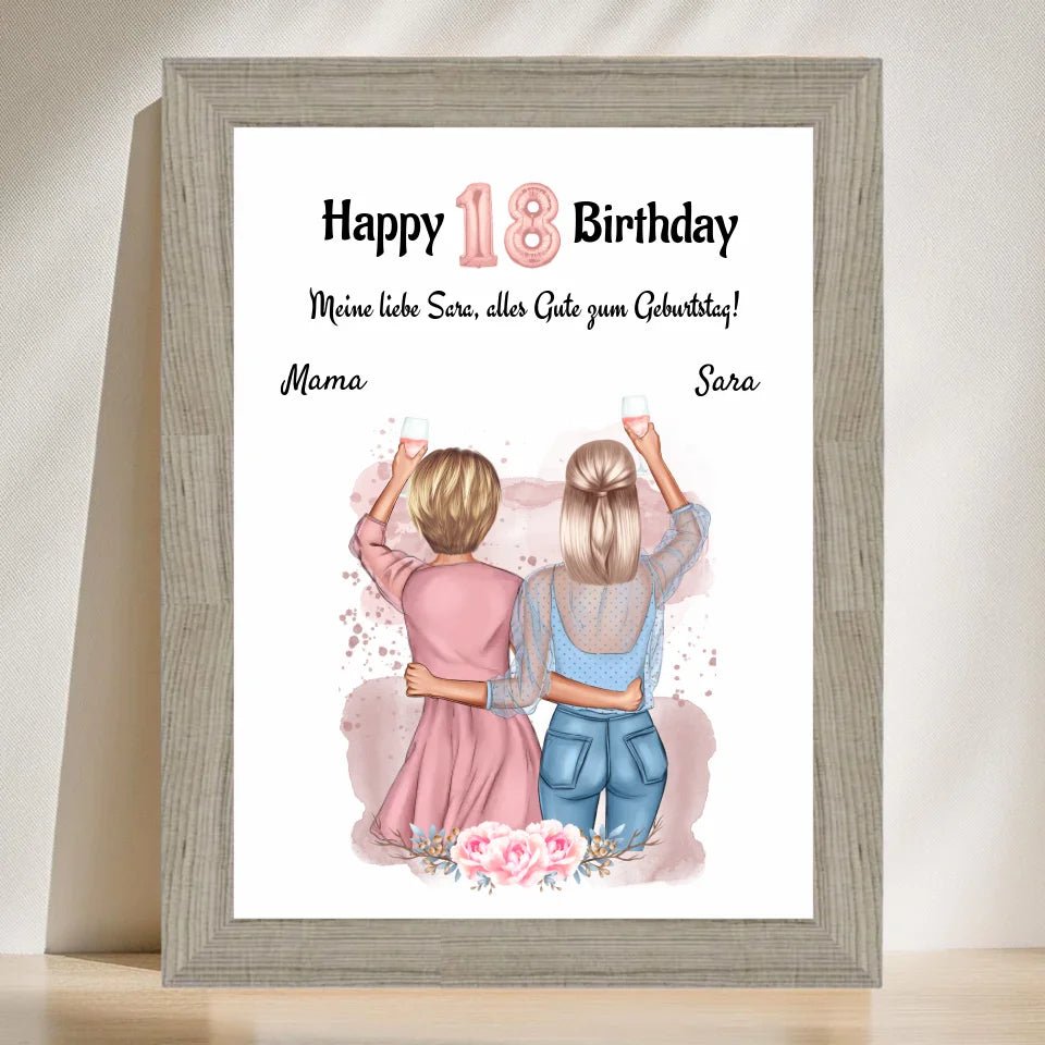 Tochter 18 Geburtstag Geschenk Poster personalisiert - Cantty