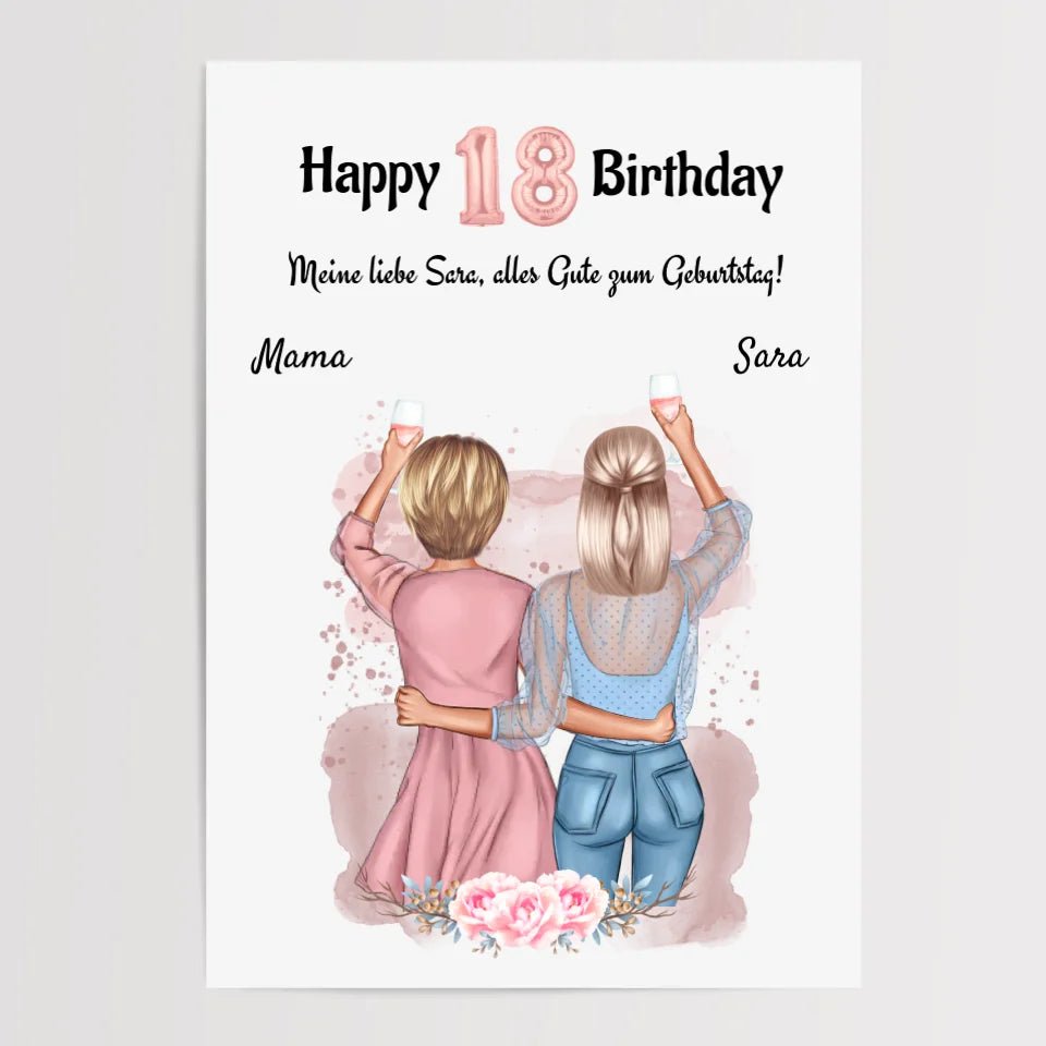 Tochter 18 Geburtstag Geschenk Poster personalisiert - Cantty