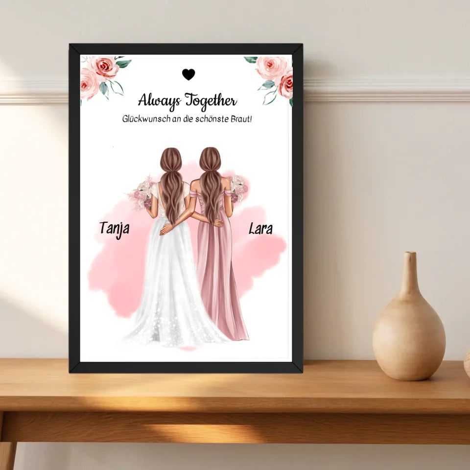Hochzeitsgeschenk Beste Freundin Poster personalisiert - Cantty