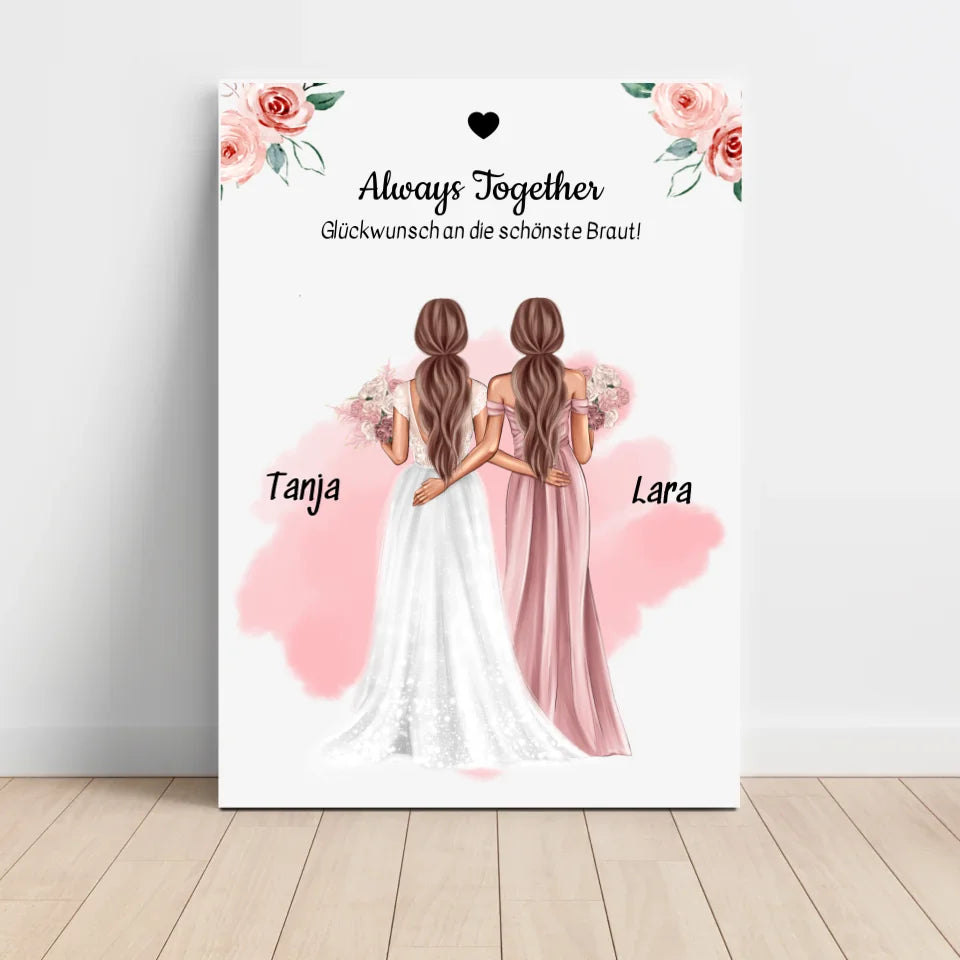 Hochzeitsgeschenk Beste Freundin Poster personalisiert - Cantty