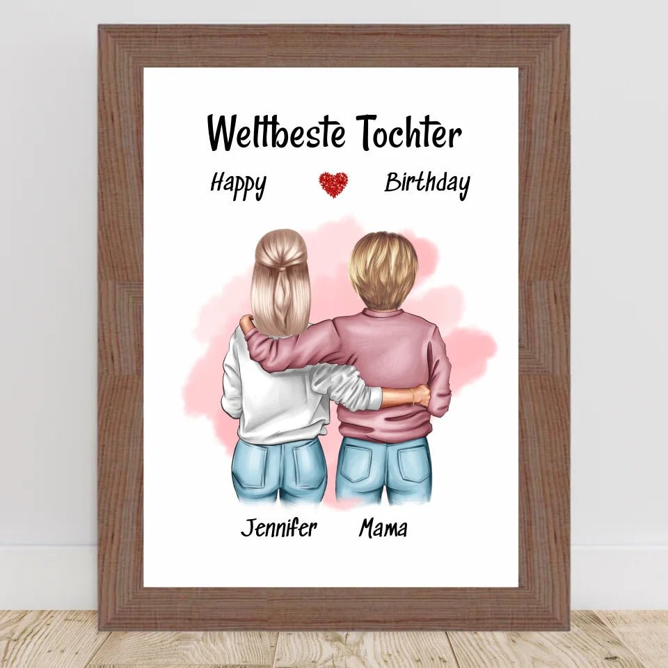 Geschenk Mutter an Tochter Bild personalisiert - Cantty