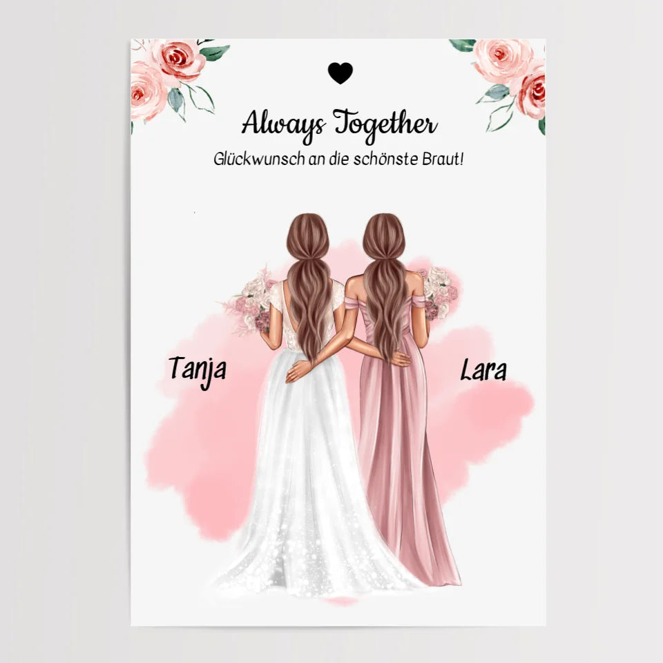 Hochzeitsgeschenk Beste Freundin Poster personalisiert - Cantty