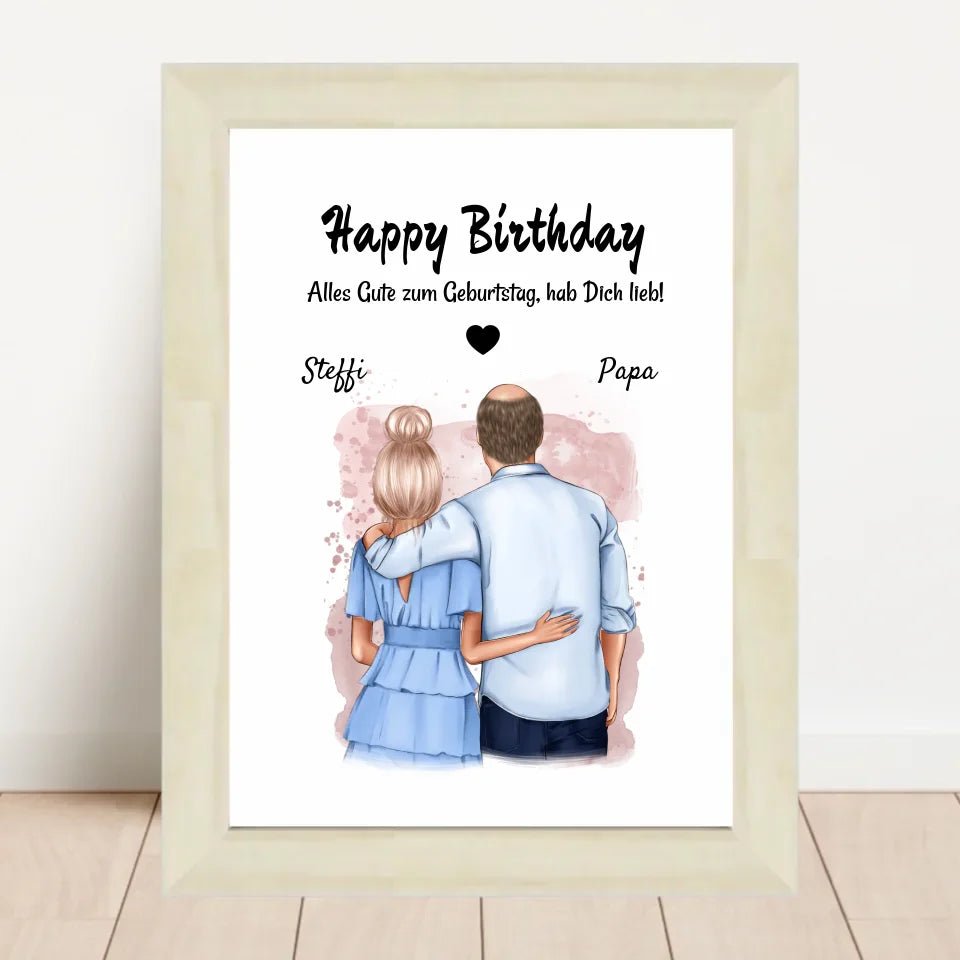 Geschenk Vater für Tochter Geburtstag Bild personalisiert - Cantty