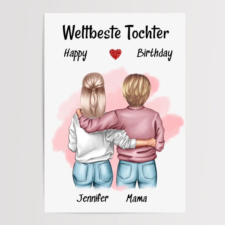 Geschenk Mutter an Tochter Bild personalisiert - Cantty