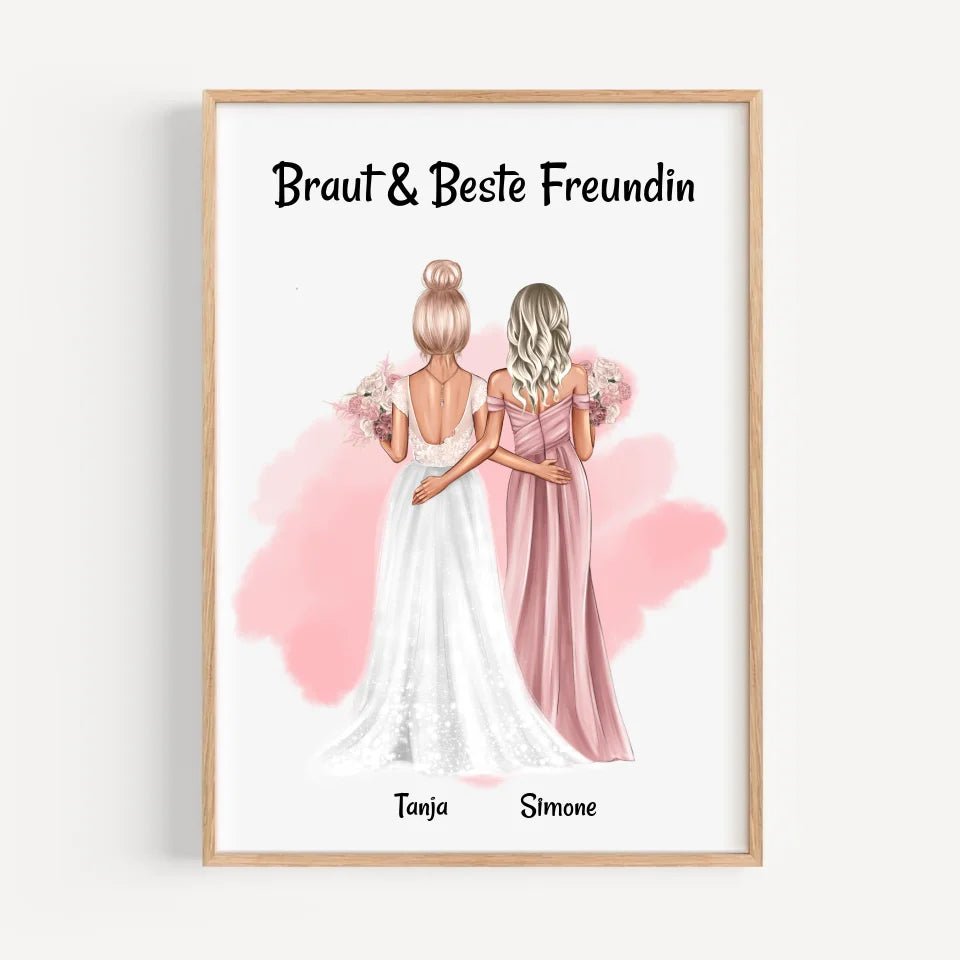 Brautjungfern Geschenk Bild an Braut personalisiert - Cantty