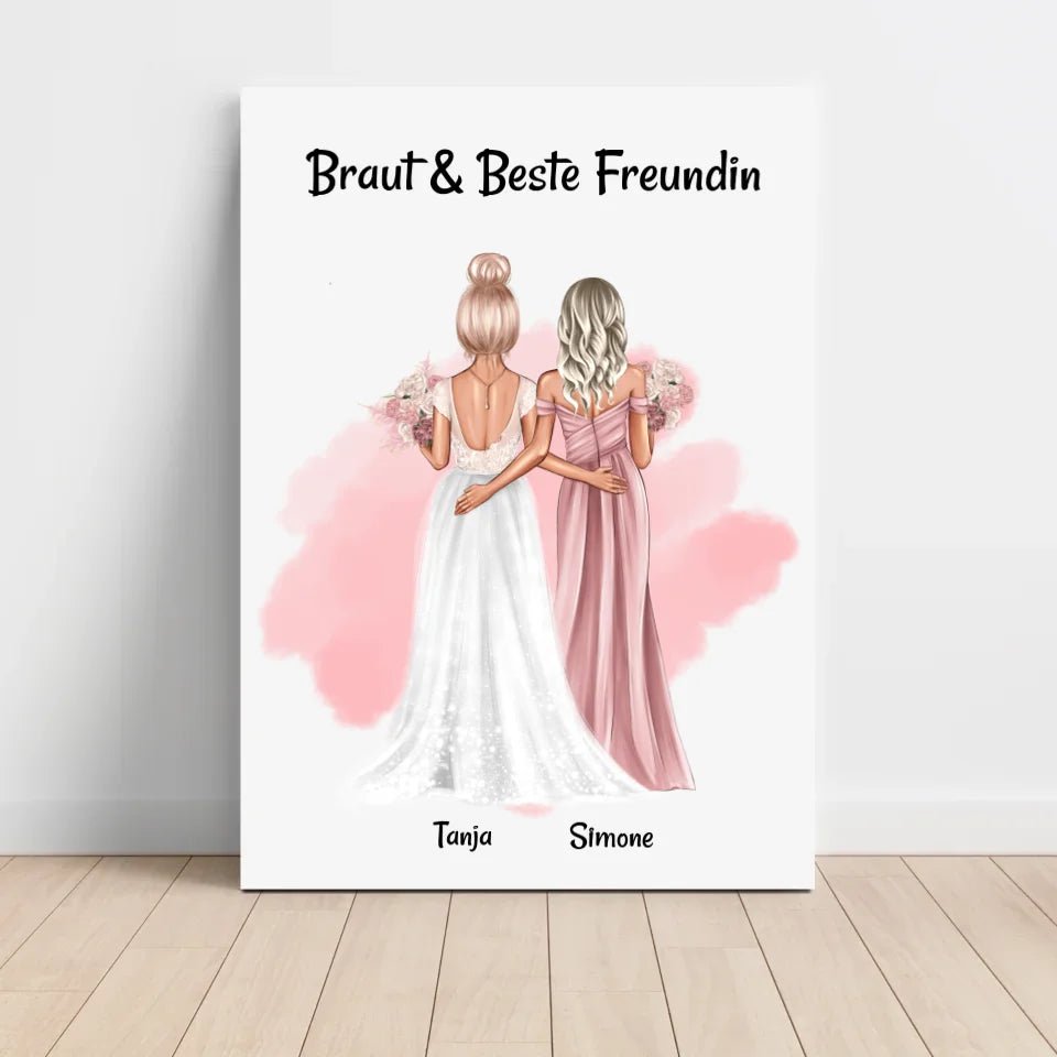 Brautjungfern Geschenk Bild an Braut personalisiert - Cantty