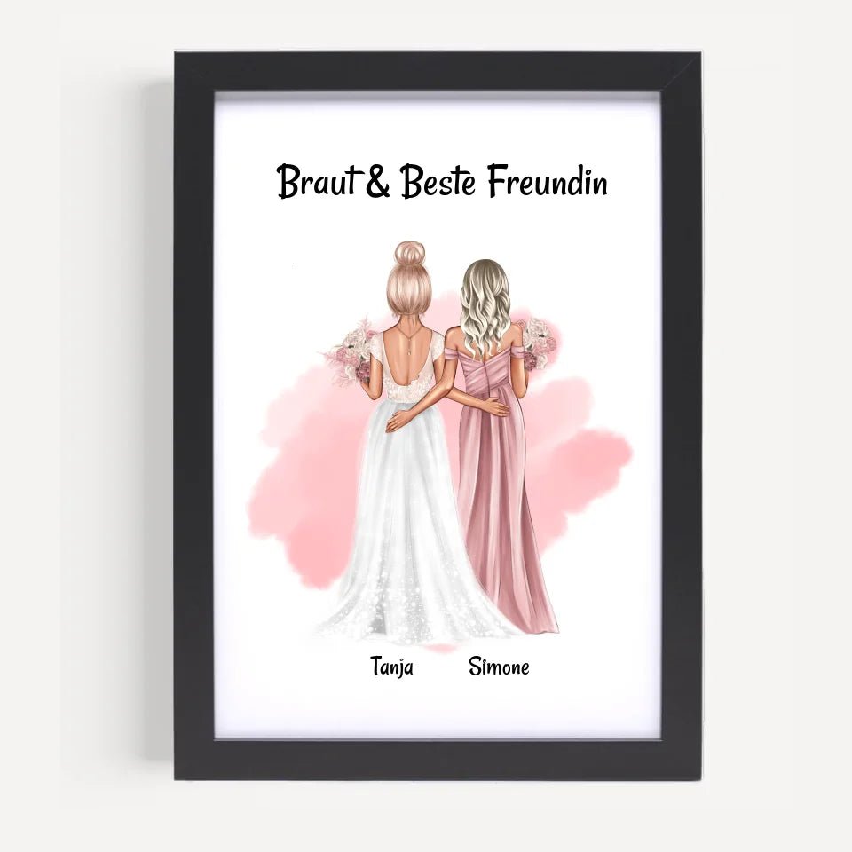 Brautjungfern Geschenk Bild an Braut personalisiert - Cantty