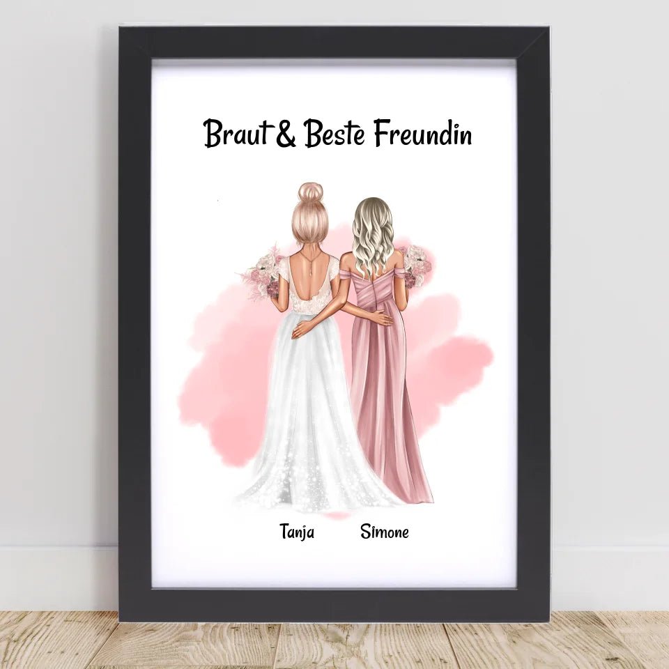 Brautjungfern Geschenk Bild an Braut personalisiert - Cantty