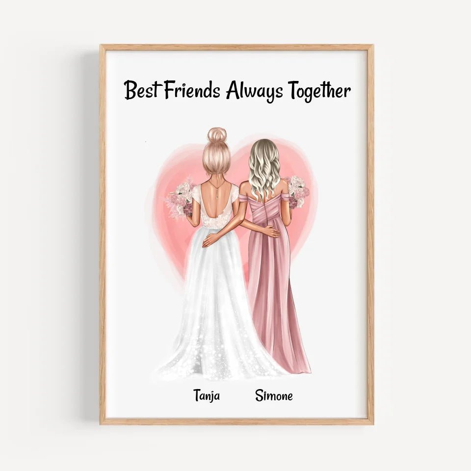 Trauzeugin Geschenk an Braut Bild personalisiert - Cantty