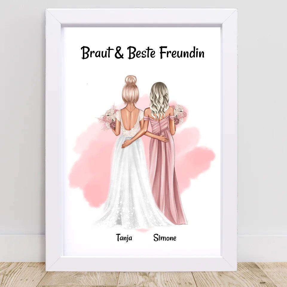Brautjungfern Geschenk Bild an Braut personalisiert - Cantty