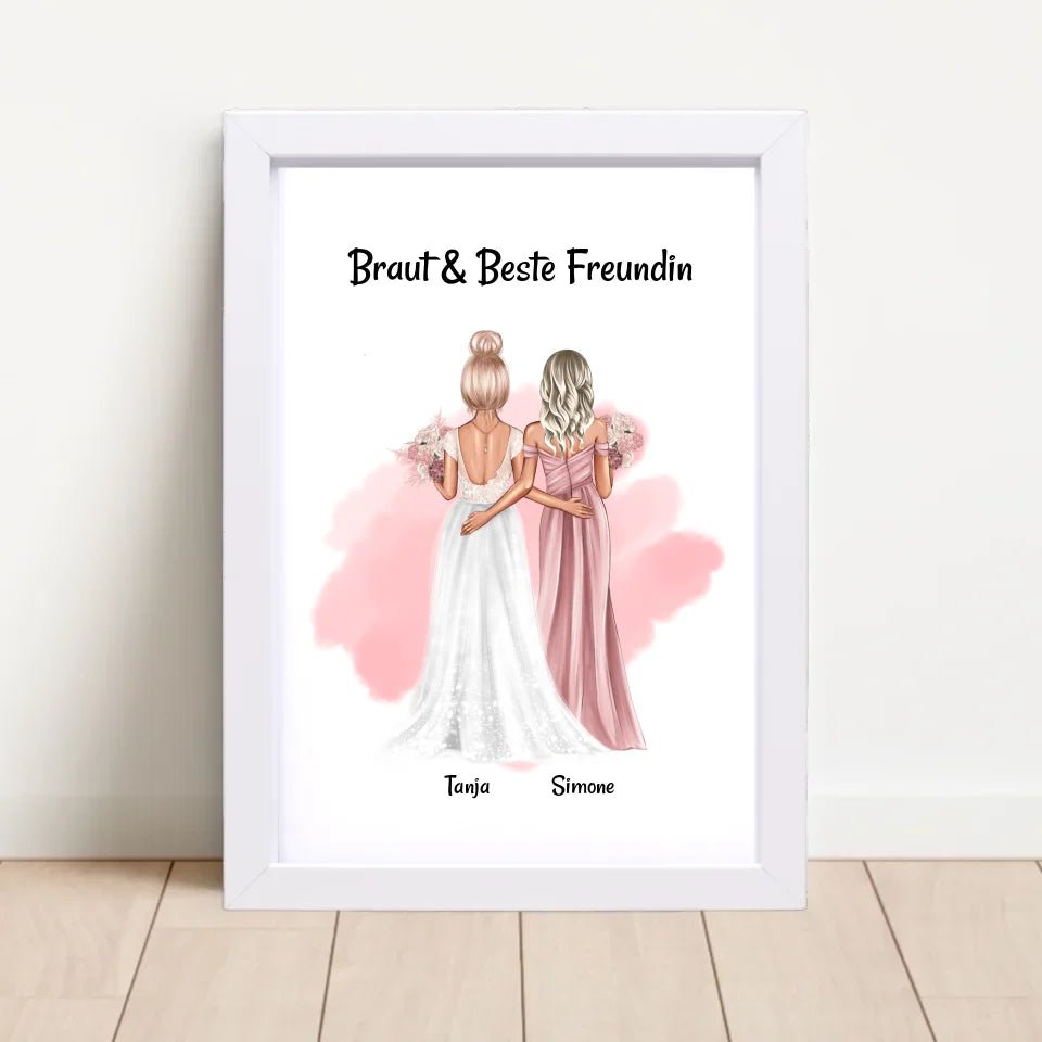 Brautjungfern Geschenk Bild an Braut personalisiert - Cantty