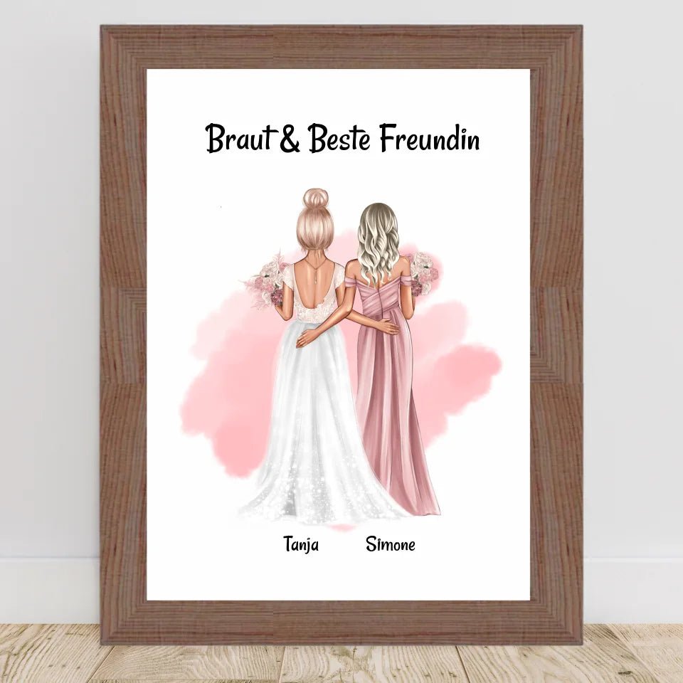 Brautjungfern Geschenk Bild an Braut personalisiert - Cantty