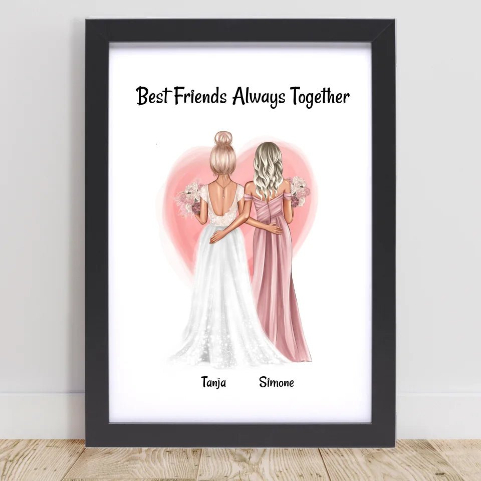 Trauzeugin Geschenk an Braut Bild personalisiert - Cantty