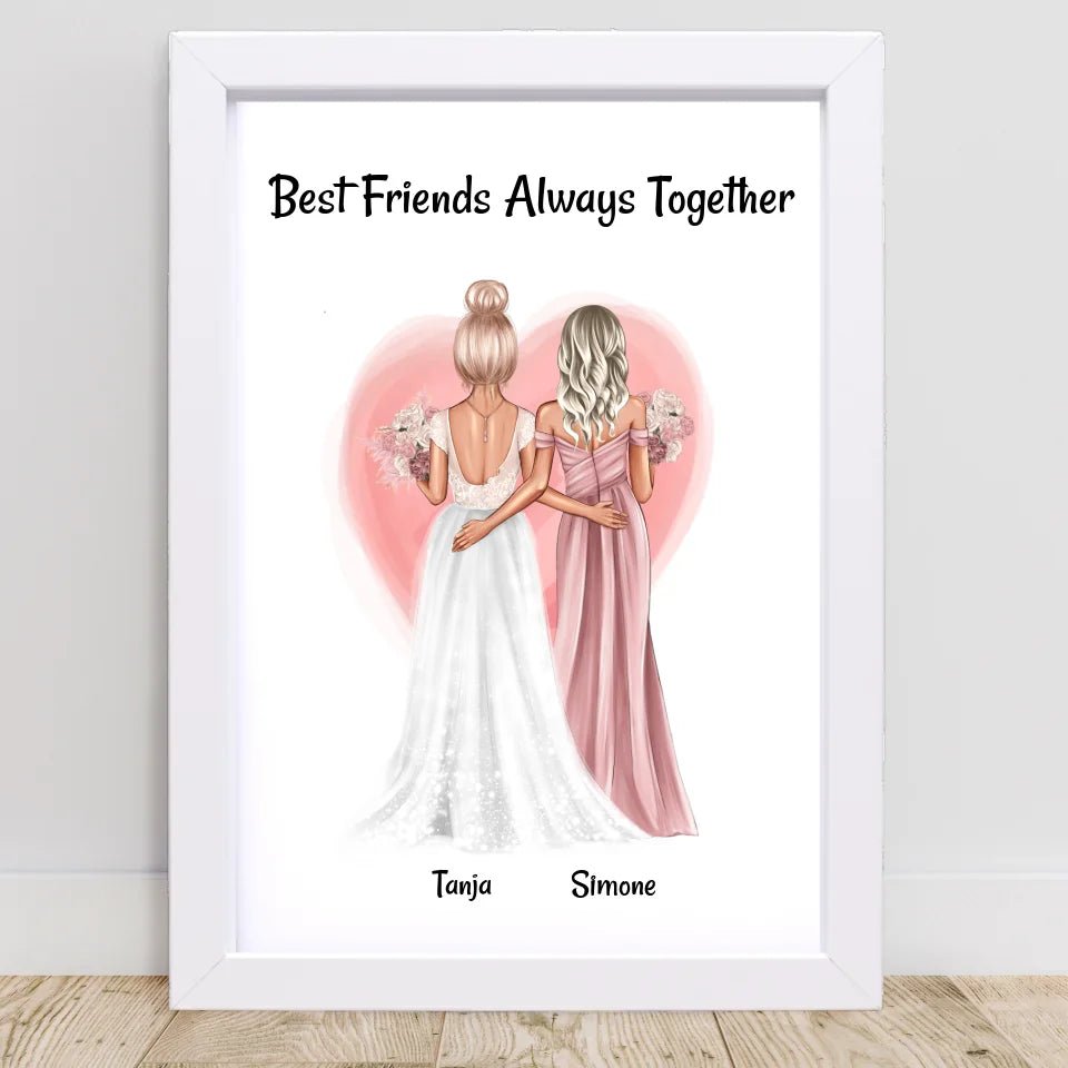 Trauzeugin Geschenk an Braut Bild personalisiert - Cantty