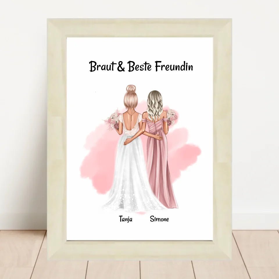 Brautjungfern Geschenk Bild an Braut personalisiert - Cantty