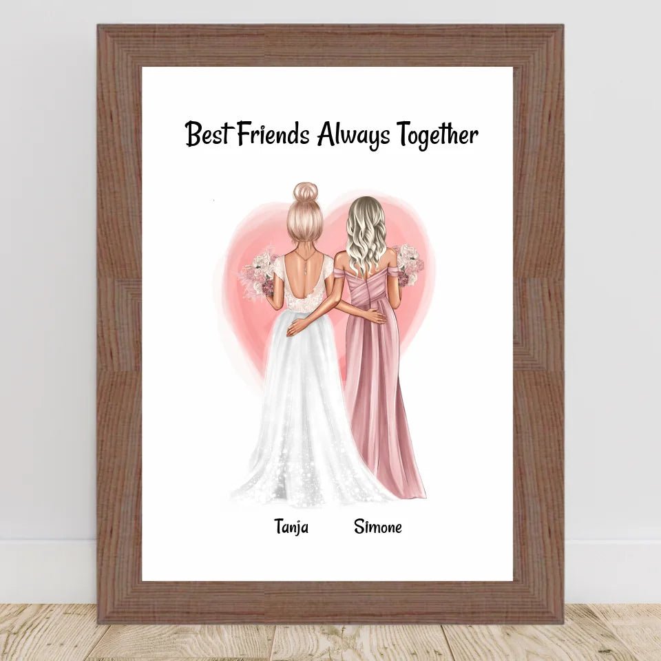 Trauzeugin Geschenk an Braut Bild personalisiert - Cantty