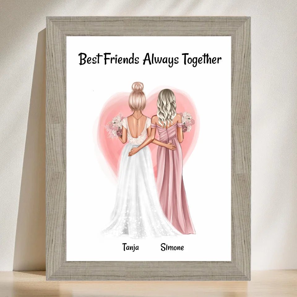 Trauzeugin Geschenk an Braut Bild personalisiert - Cantty