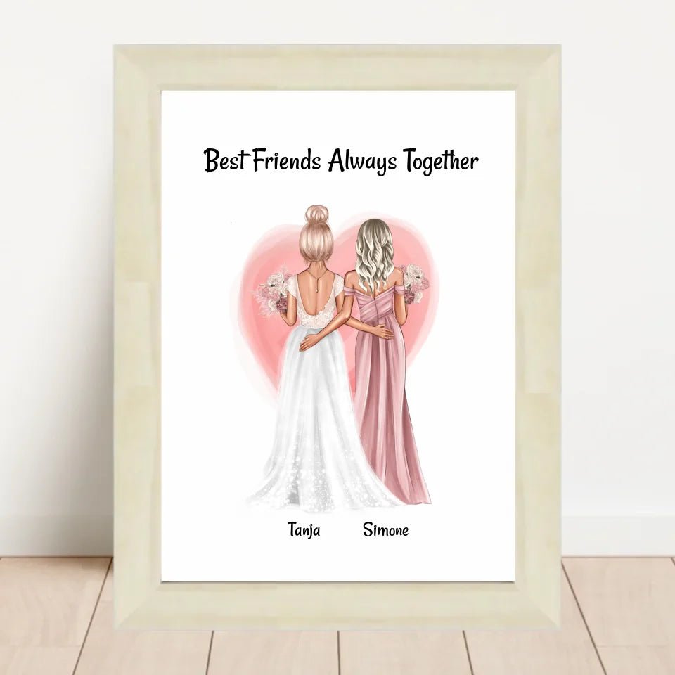 Trauzeugin Geschenk an Braut Bild personalisiert - Cantty