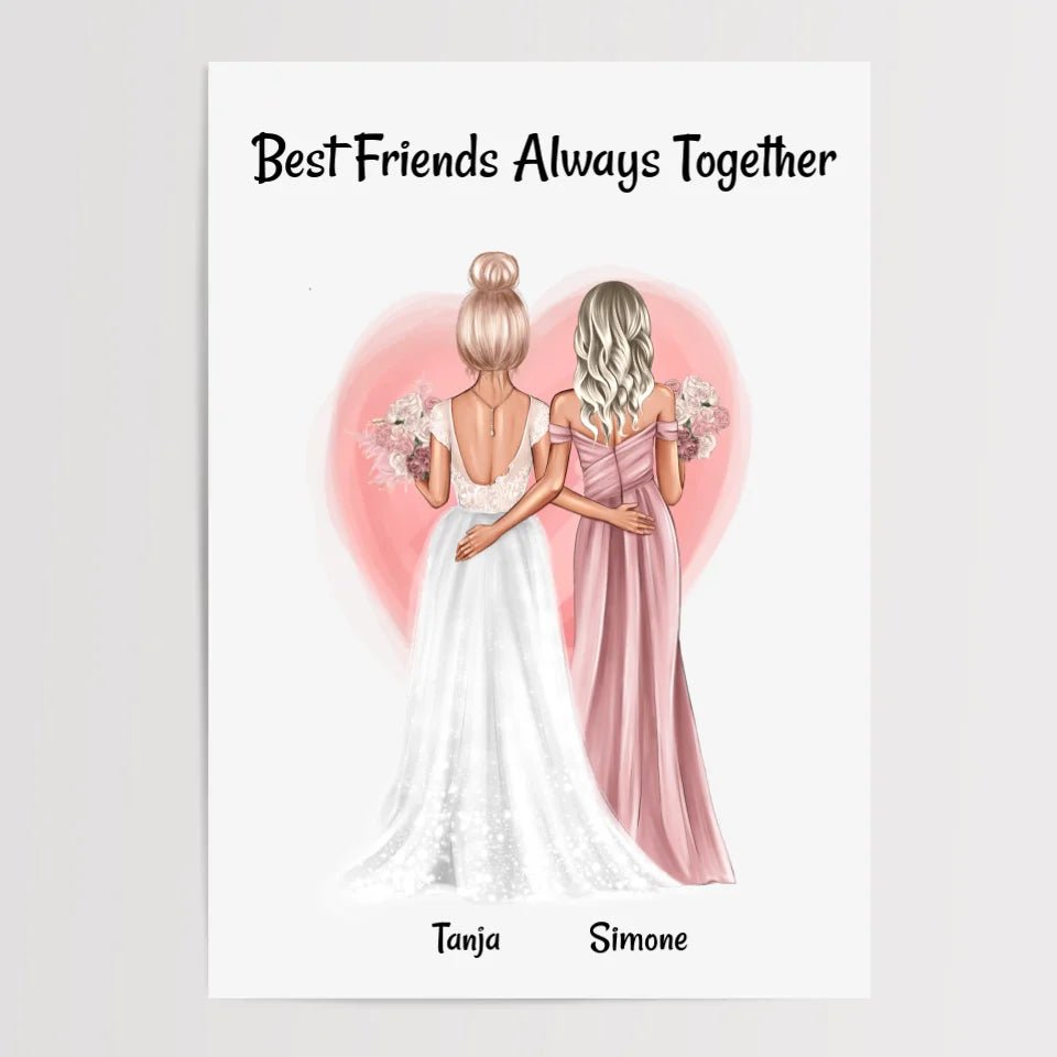 Trauzeugin Geschenk an Braut Bild personalisiert - Cantty