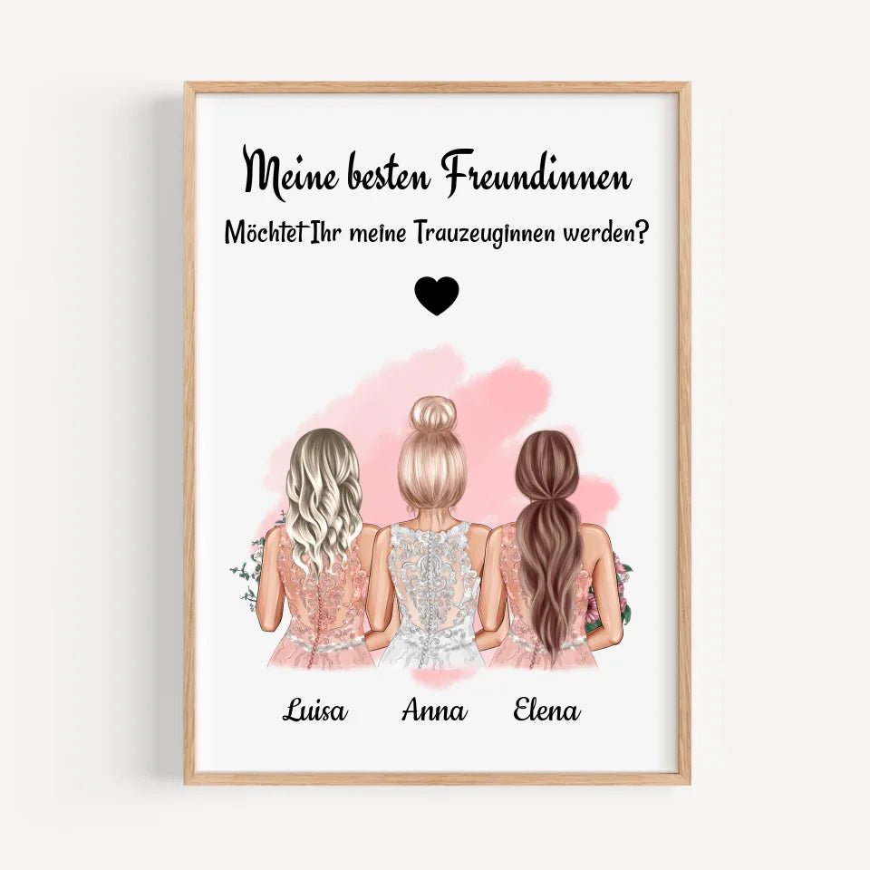 Trauzeuginnen Fragen Bild Geschenk personalisiert - Cantty
