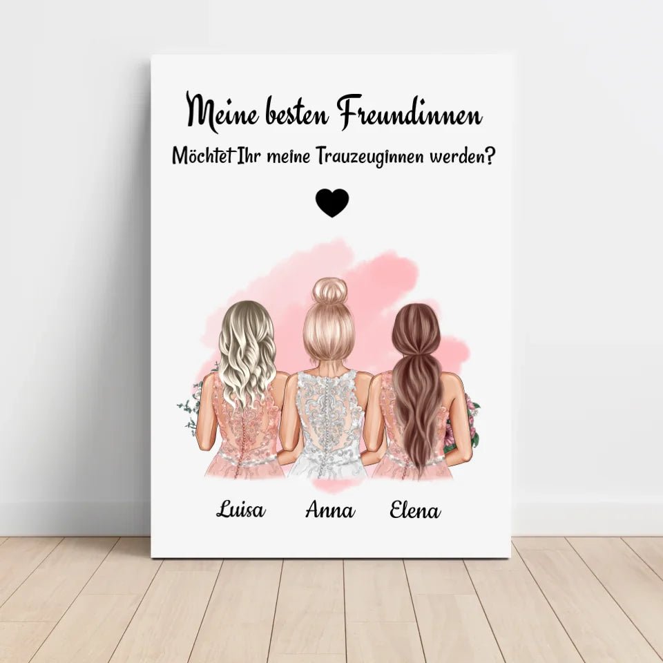 Trauzeuginnen Fragen Bild Geschenk personalisiert - Cantty