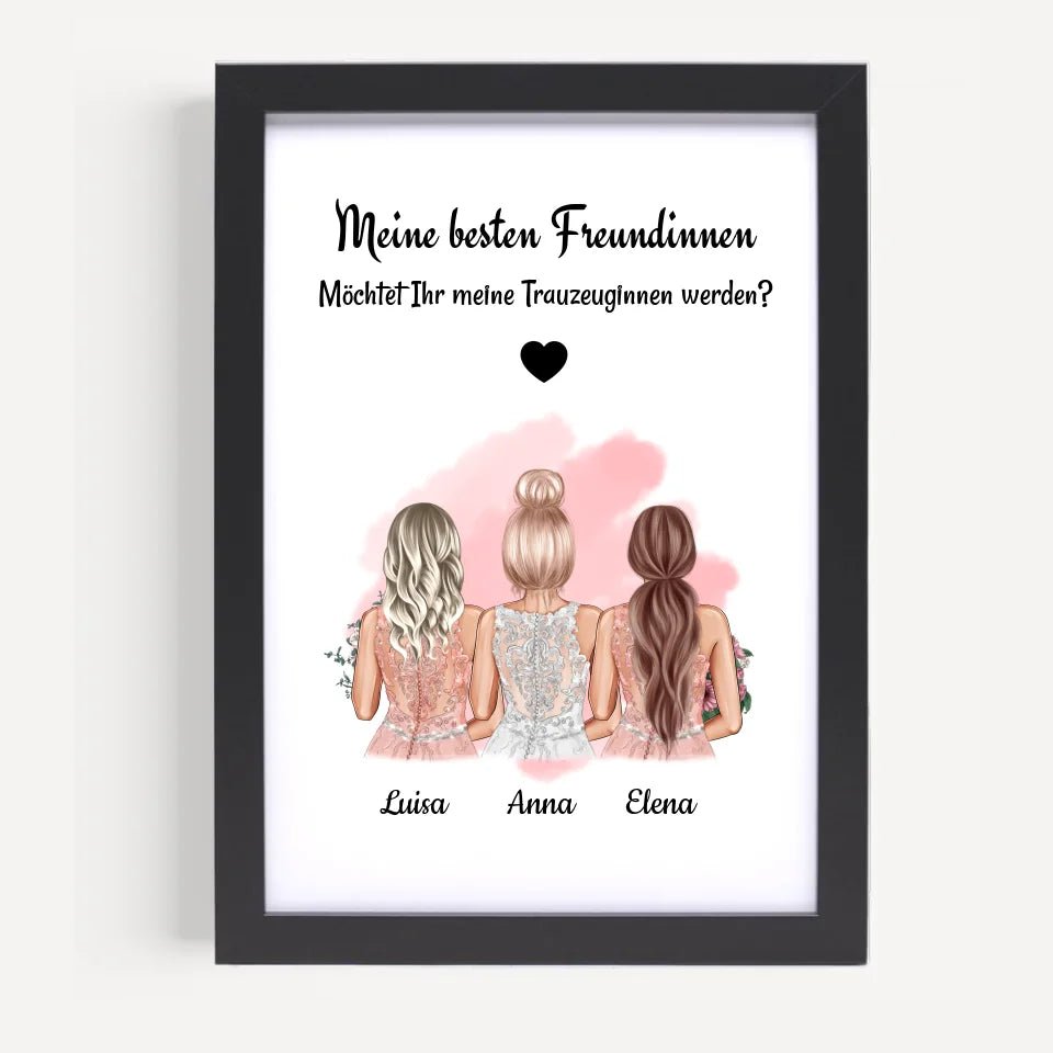 Trauzeuginnen Fragen Bild Geschenk personalisiert - Cantty