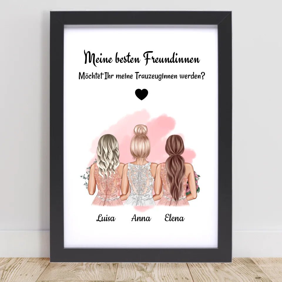 Trauzeuginnen Fragen Bild Geschenk personalisiert - Cantty