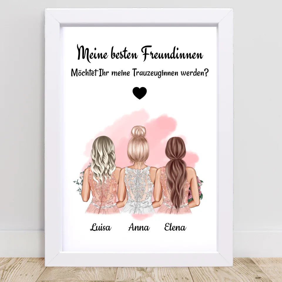 Trauzeuginnen Fragen Bild Geschenk personalisiert - Cantty