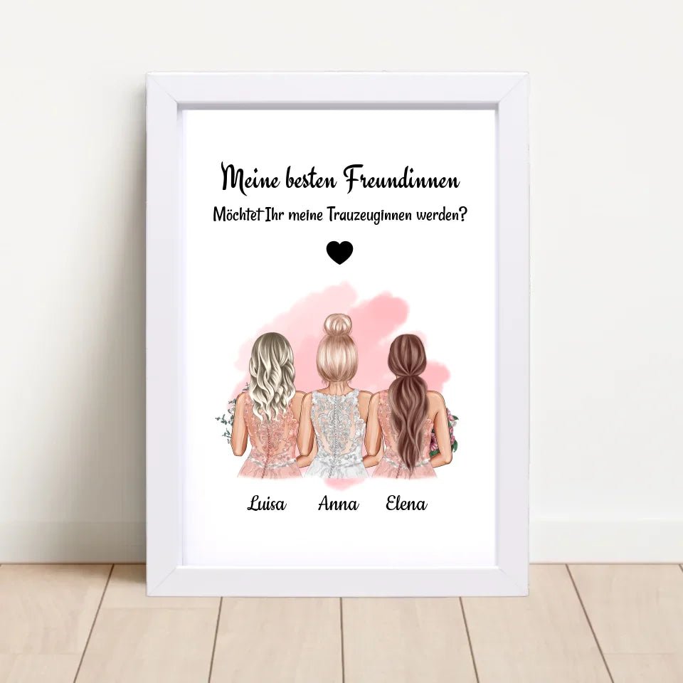 Trauzeuginnen Fragen Bild Geschenk personalisiert - Cantty