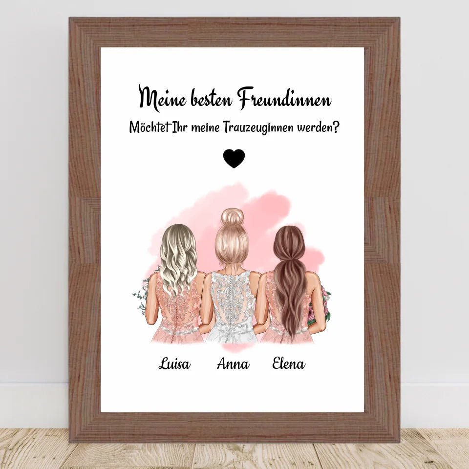 Trauzeuginnen Fragen Bild Geschenk personalisiert - Cantty