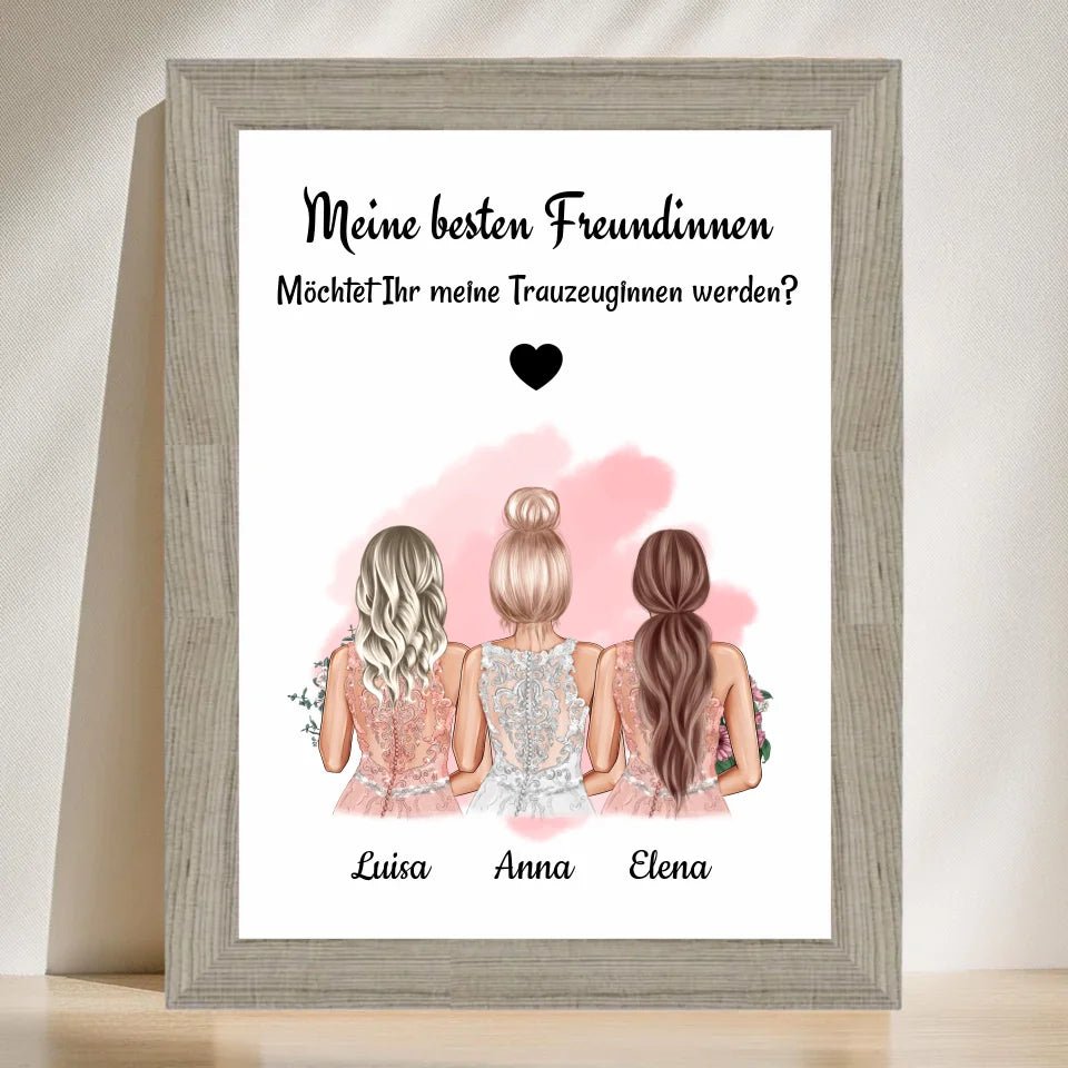 Trauzeuginnen Fragen Bild Geschenk personalisiert - Cantty