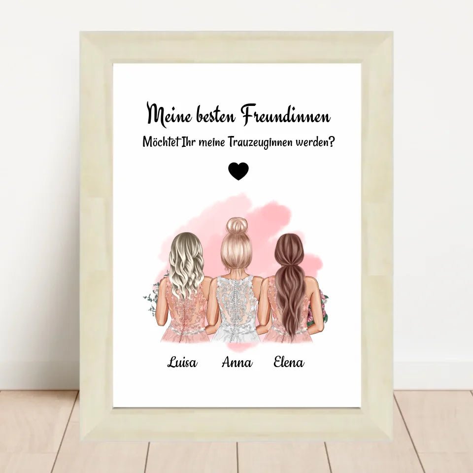 Trauzeuginnen Fragen Bild Geschenk personalisiert - Cantty