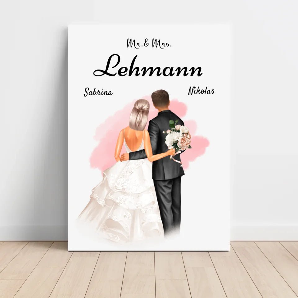 Mr und Mrs Geschenk Poster Brautpaar - Cantty