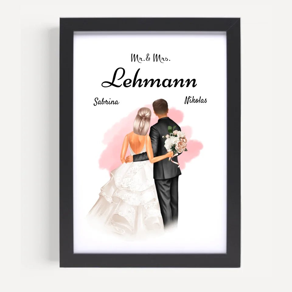 Mr und Mrs Geschenk Poster Brautpaar - Cantty